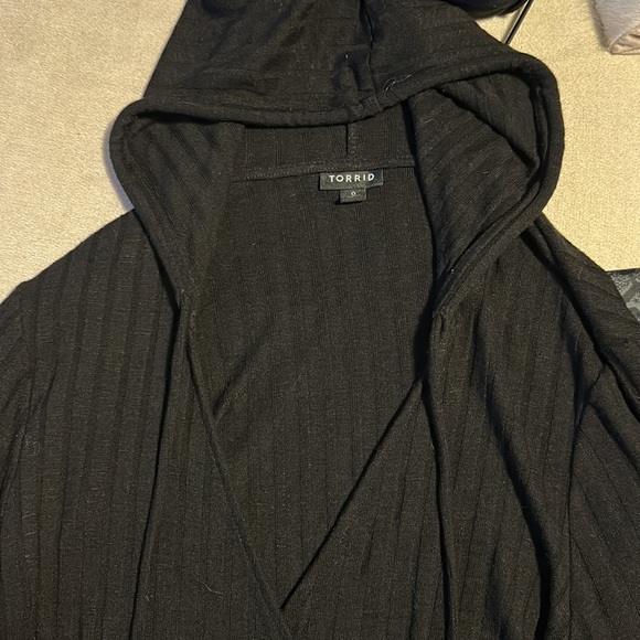 NWOT Torrid Black long sleeve Hacci jumpsuit with hood - Picture 9 of 12
